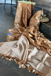 Pure Katan Silk Banarasi - Ochre Brown