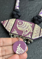 Jewelry Set - Mauve Black Madhubani