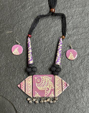 Jewelry Set - Mauve Black Madhubani