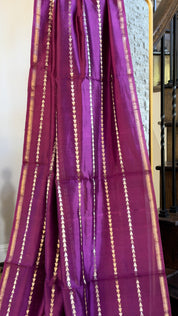 Pure Silk Banarasi - Purple Golden Zari