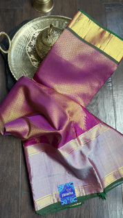Pure Brocade Kanjivaram - Purple Golden 2g Zari