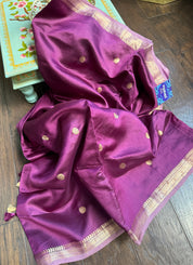 Mango Silk Banarasi -  Wine Color
