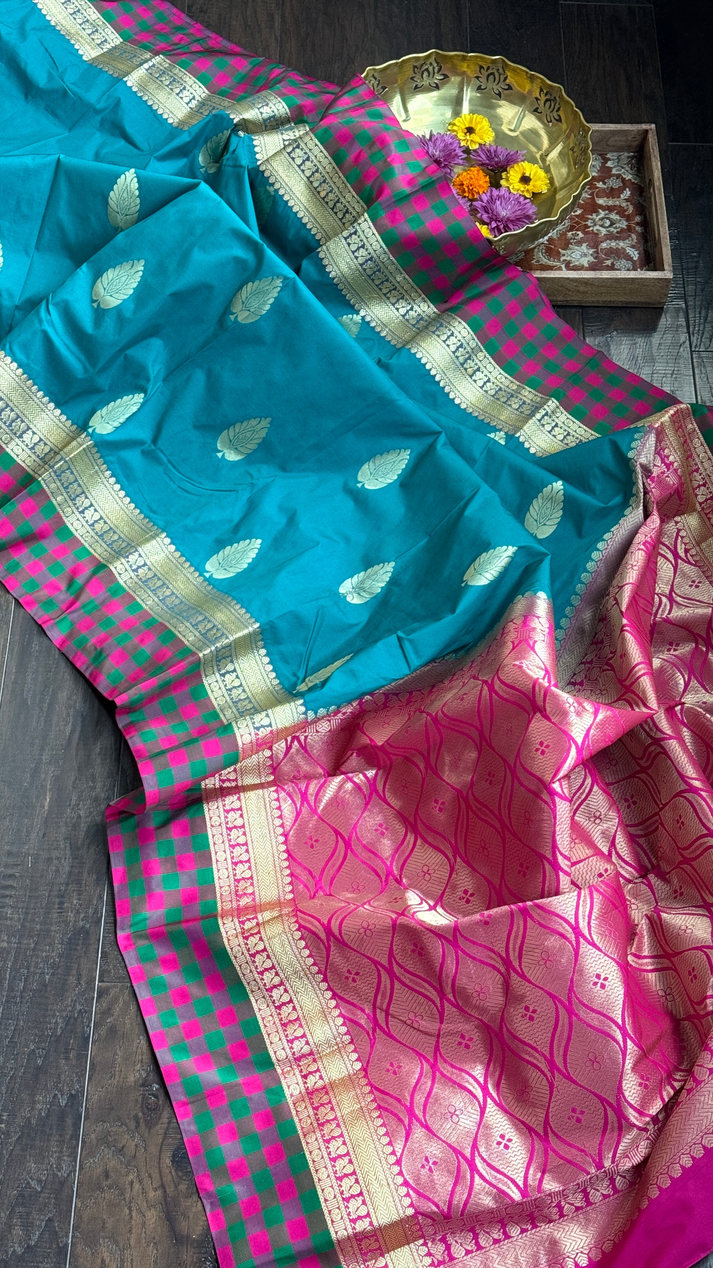 Soft Silk Kanjivaram - Firozi Blue Magenta
