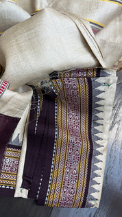 Vidarbha Tussar Silk - Tussar Color Dark Butgundy woven