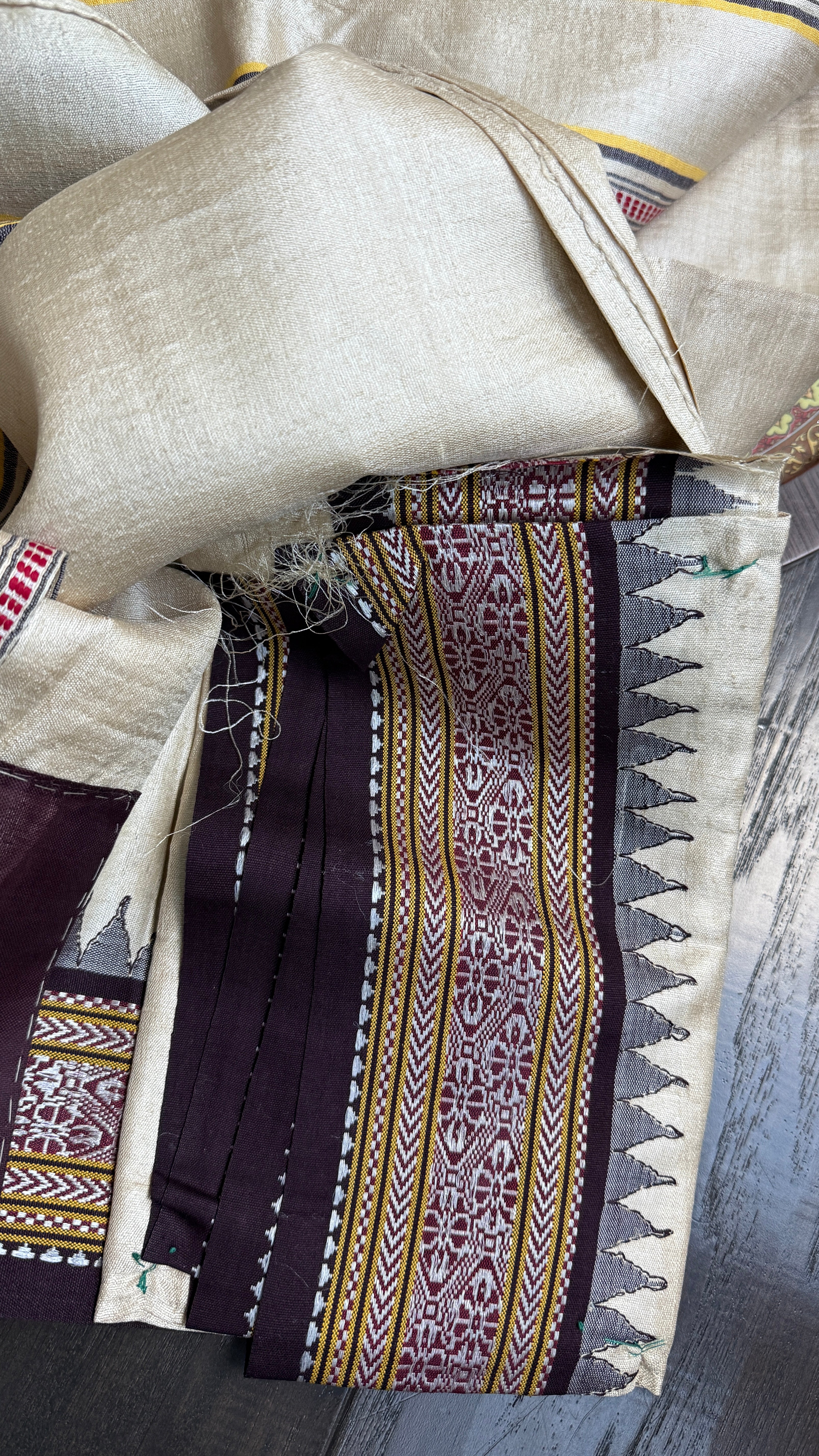 Vidarbha Tussar Silk - Tussar Color Dark Butgundy woven