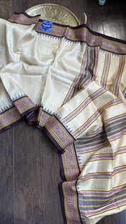 Vidarbha Tussar Silk - Tussar Color Dark Butgundy woven