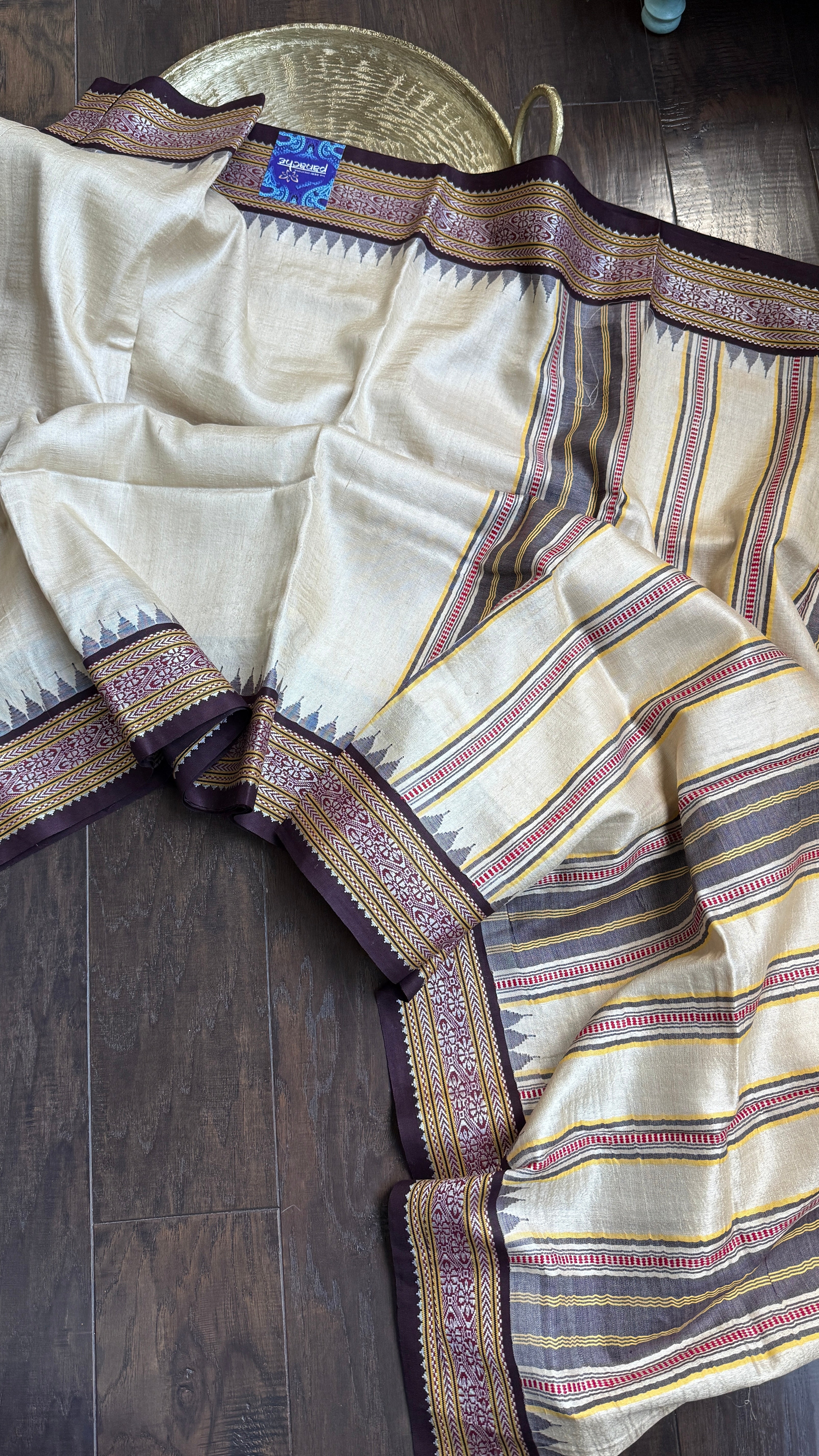 Vidarbha Tussar Silk - Tussar Color Dark Butgundy woven