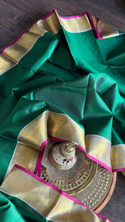 Pure Silk Kanjivaram - Dark Green Grey