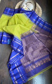 Cotton Gadwal - Henna Green Blue