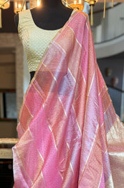 Tissue Organza Silk Banarsi - Rangkat Peach Pink