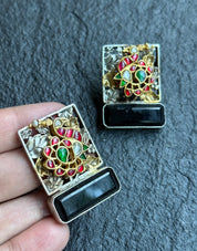 Earring 925 Silver- Black Onyx Bird
