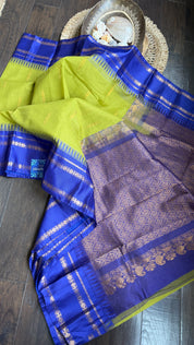 Cotton Gadwal - Henna Green Blue