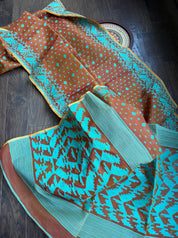 Jamdaani  - Ochre Orange Firozi