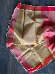 Chanderi Silk Cotton Tissue - Red Woven