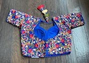 Designer Blouse - Blue Multicolor Embroidered