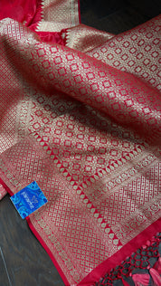 Soft Silk Banarasi - Red Resham Woven