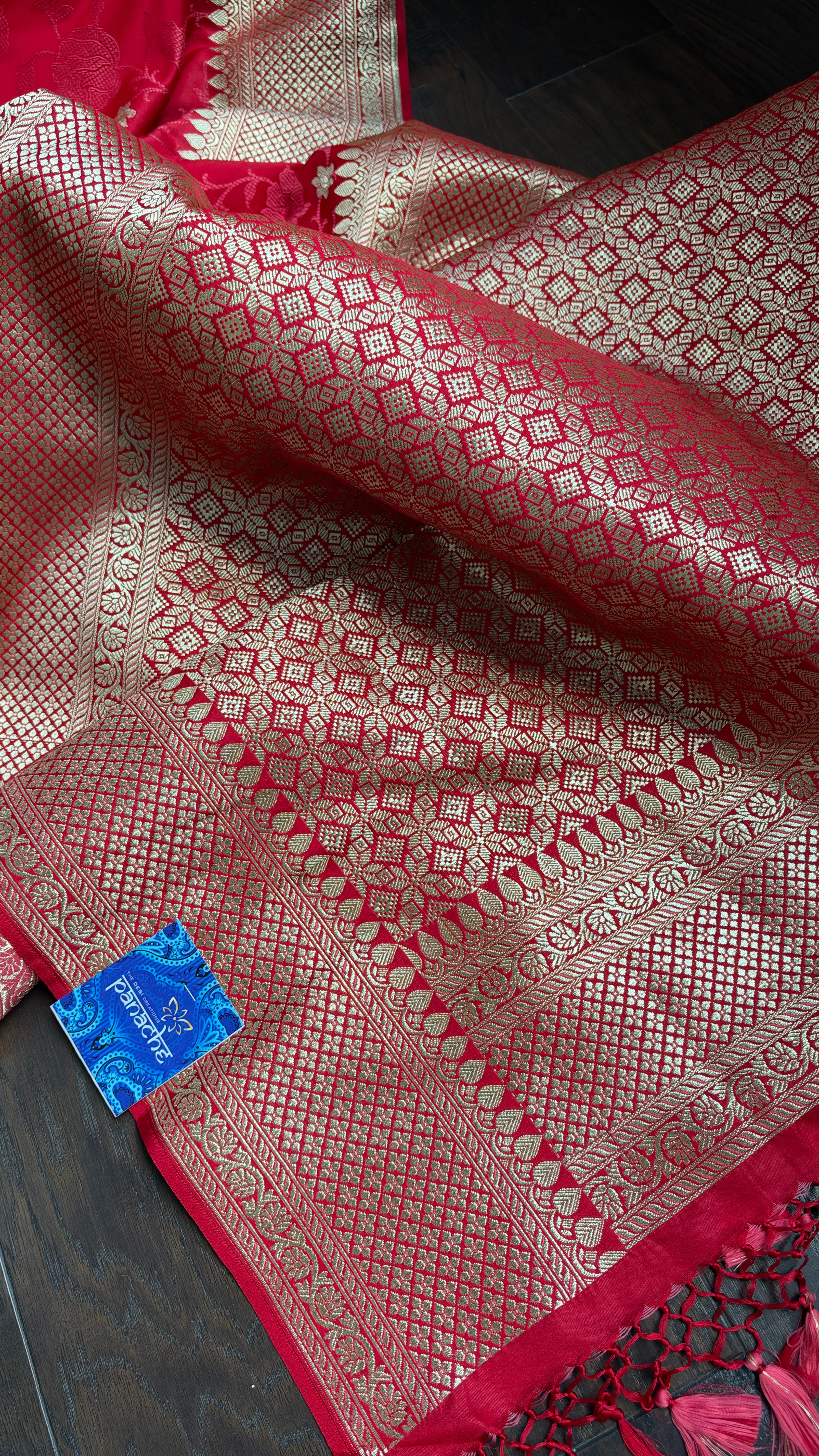 Soft Silk Banarasi - Red Resham Woven