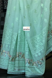 Designer Chiffon Embroidered - Pista Green