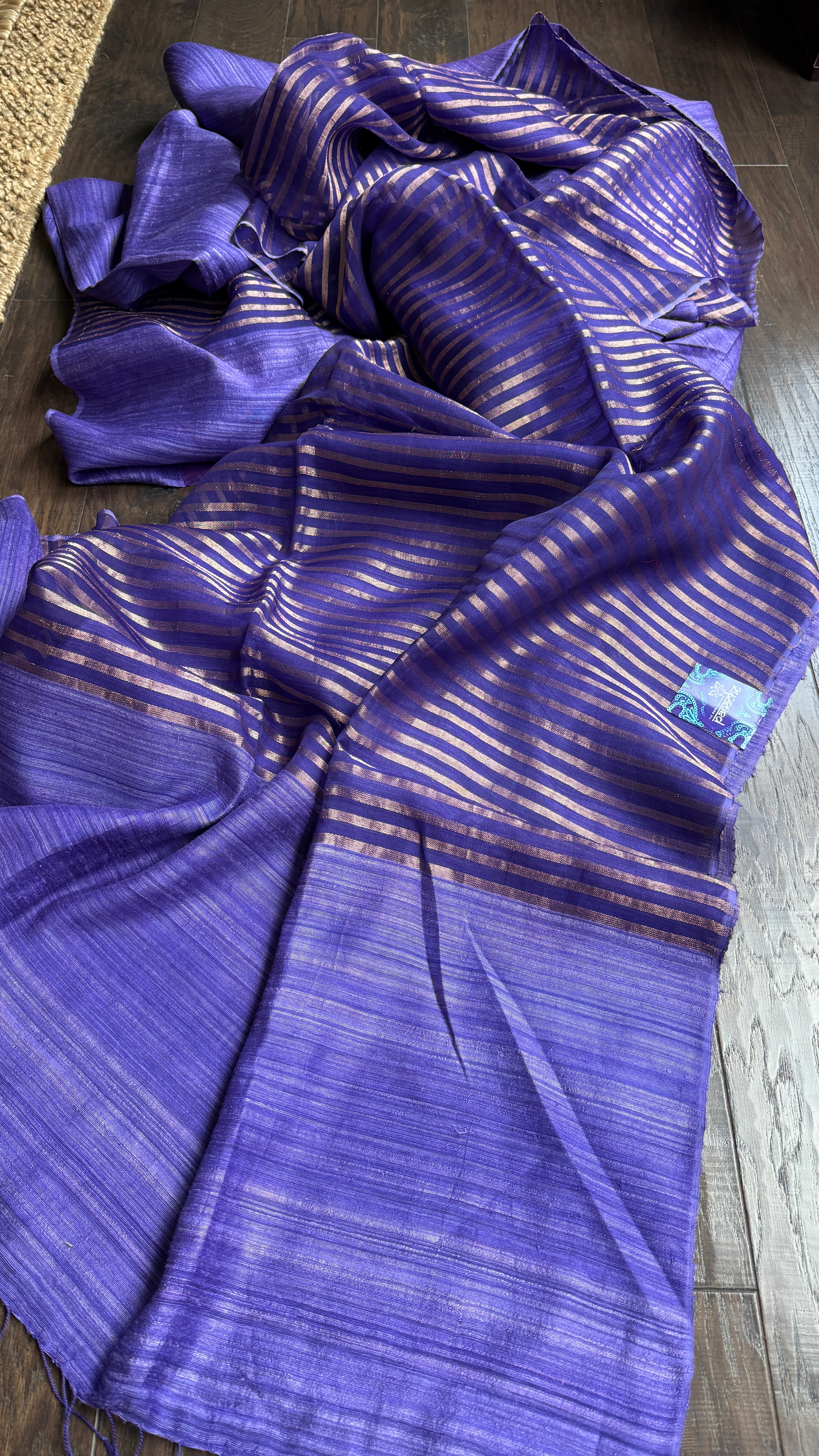 Matka Silk Muslin - Lavender Half Half