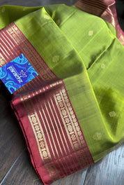 Pure Silk Kanjivaram - Green Maroon 2G Pure Zari