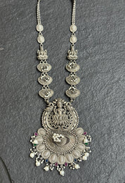 German Silver Pendent Lakshmi- Vintage Necklace