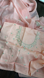 Designer Organza - Pink Embroidered