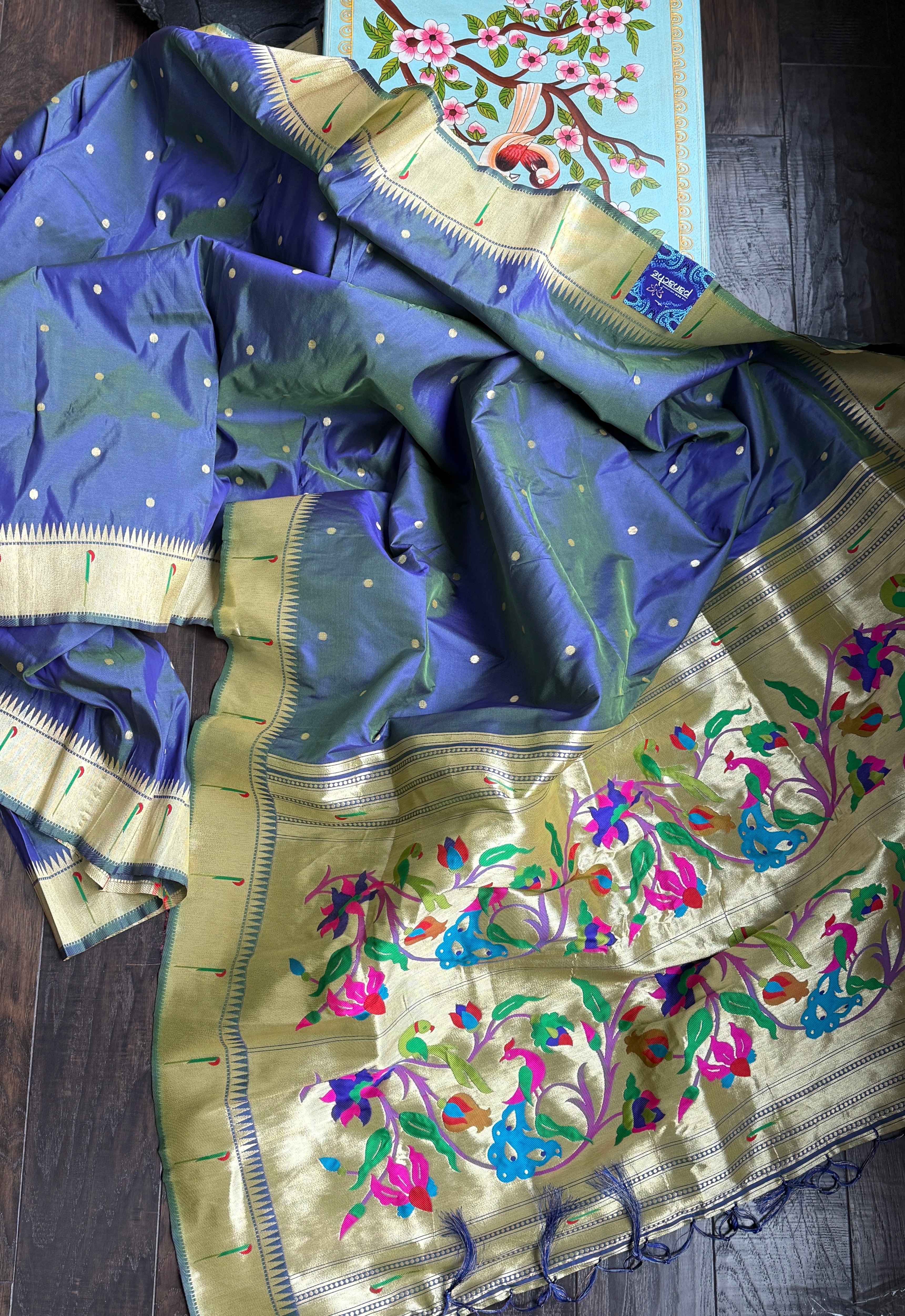 Soft Silk Paithani - Purple Mauve Dual Tone