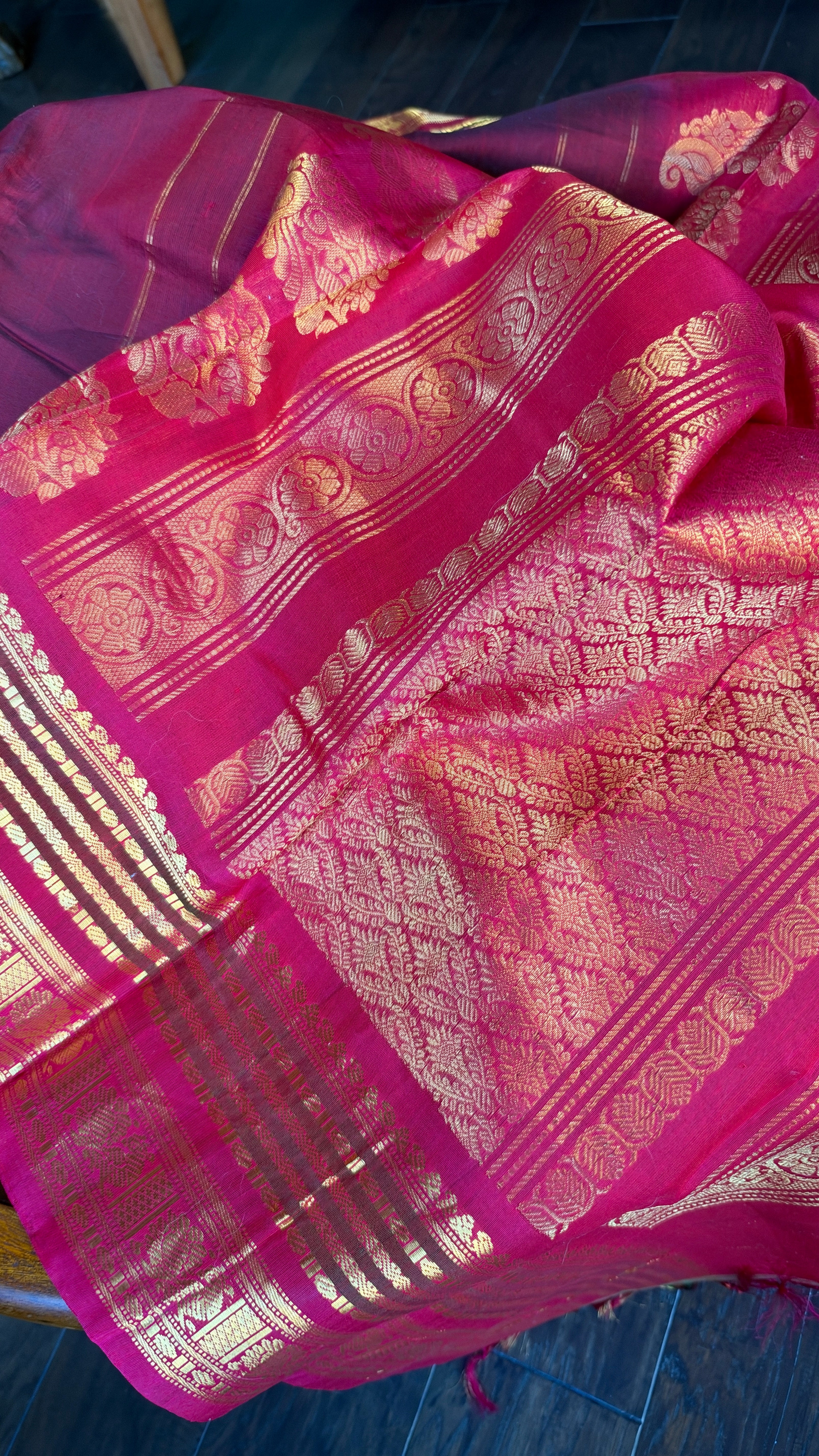 Pure SICO Gadwal - Maroon Magenta Purple