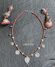 Necklace 925 Silver- Silver Polish Coral