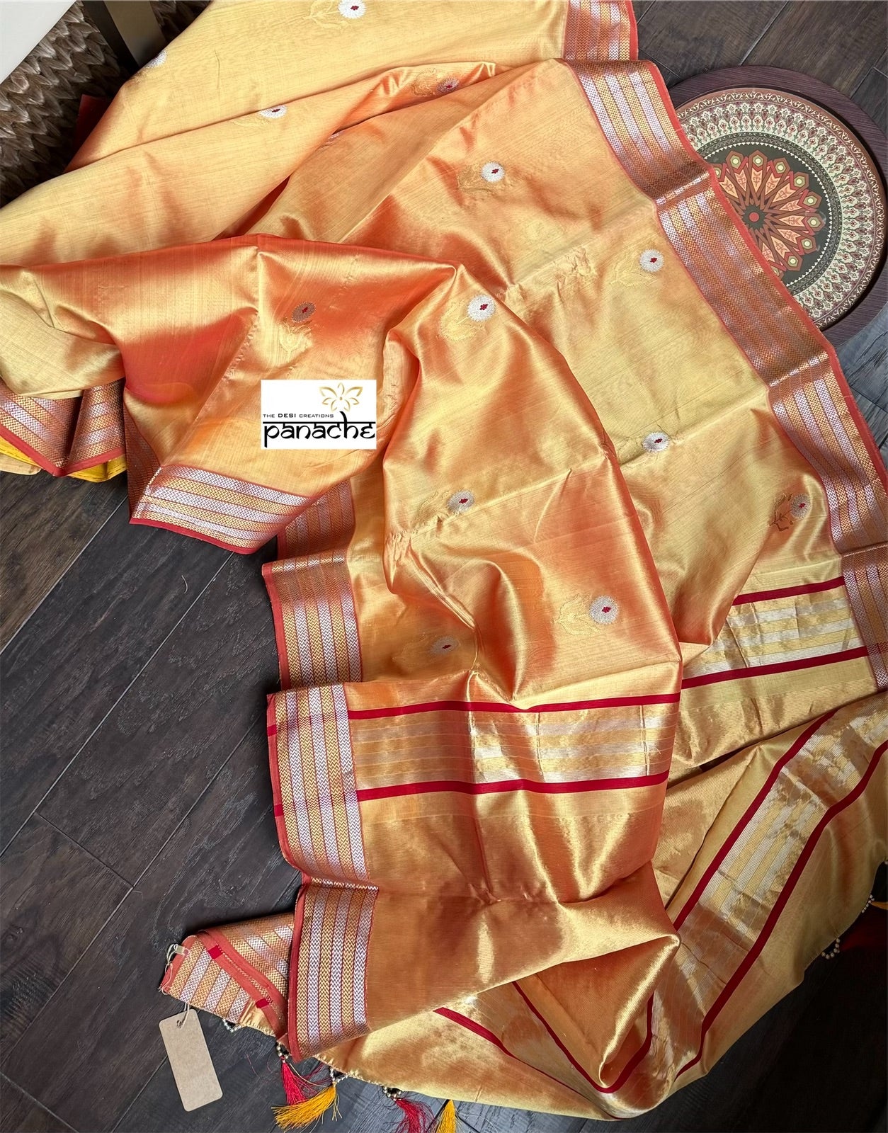 Pure Chanderi Silk - Yellow Eknaliya Woven