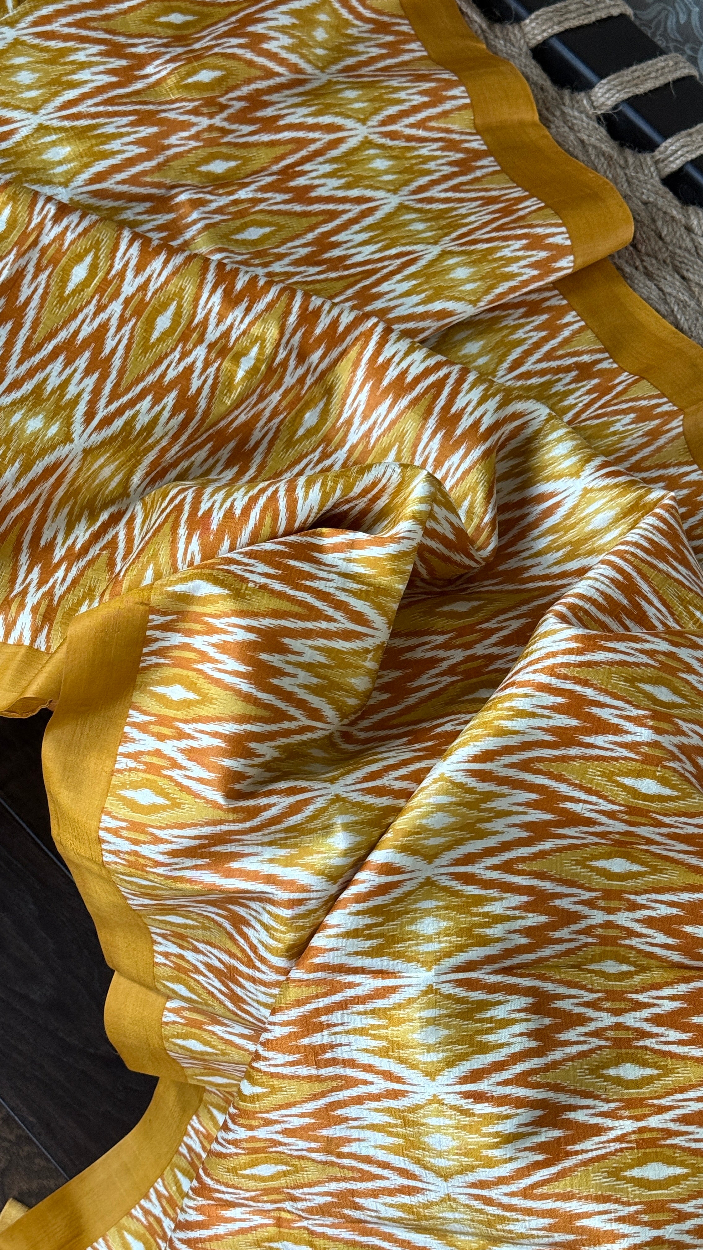 Bishnupur Silk Printed - Yellow Ikat