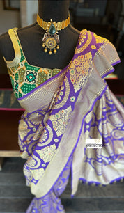 Designer Blouse - Green Black Woven