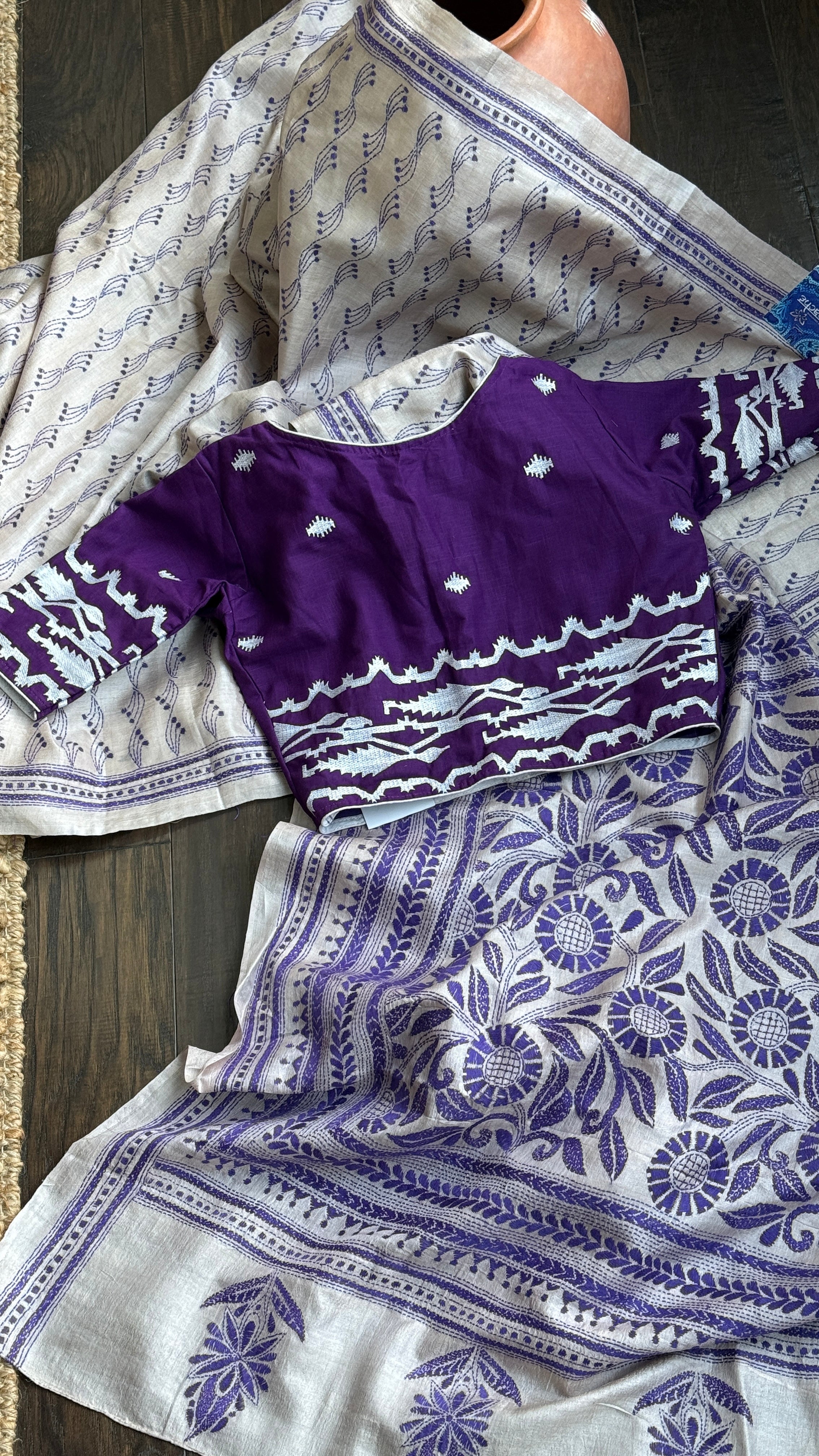 Designer Blouse - Purple Jamdaani Woven