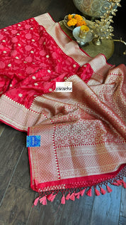 Soft Silk Banarasi - Red Resham Woven