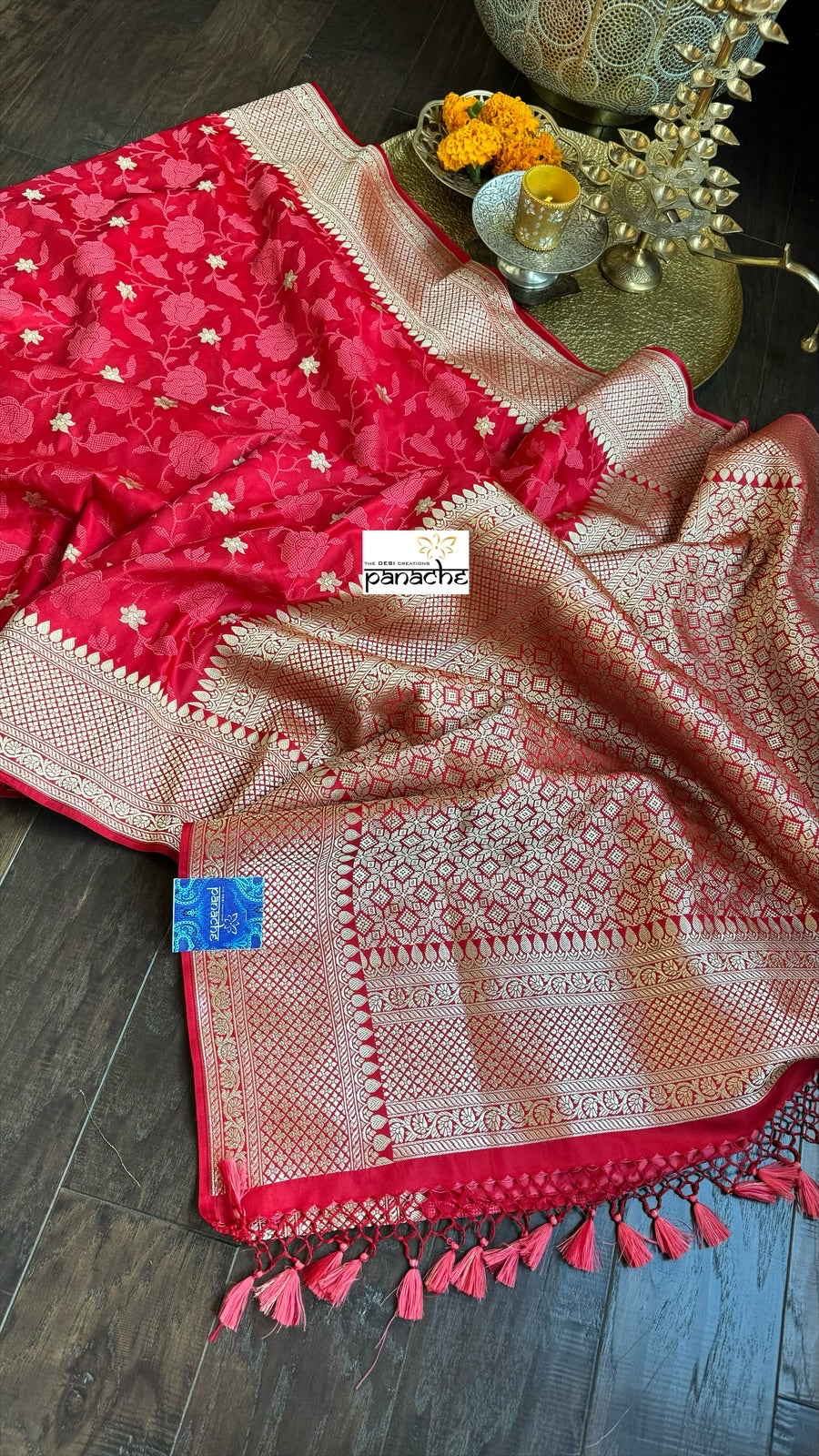 Soft Silk Banarasi - Red Resham Woven