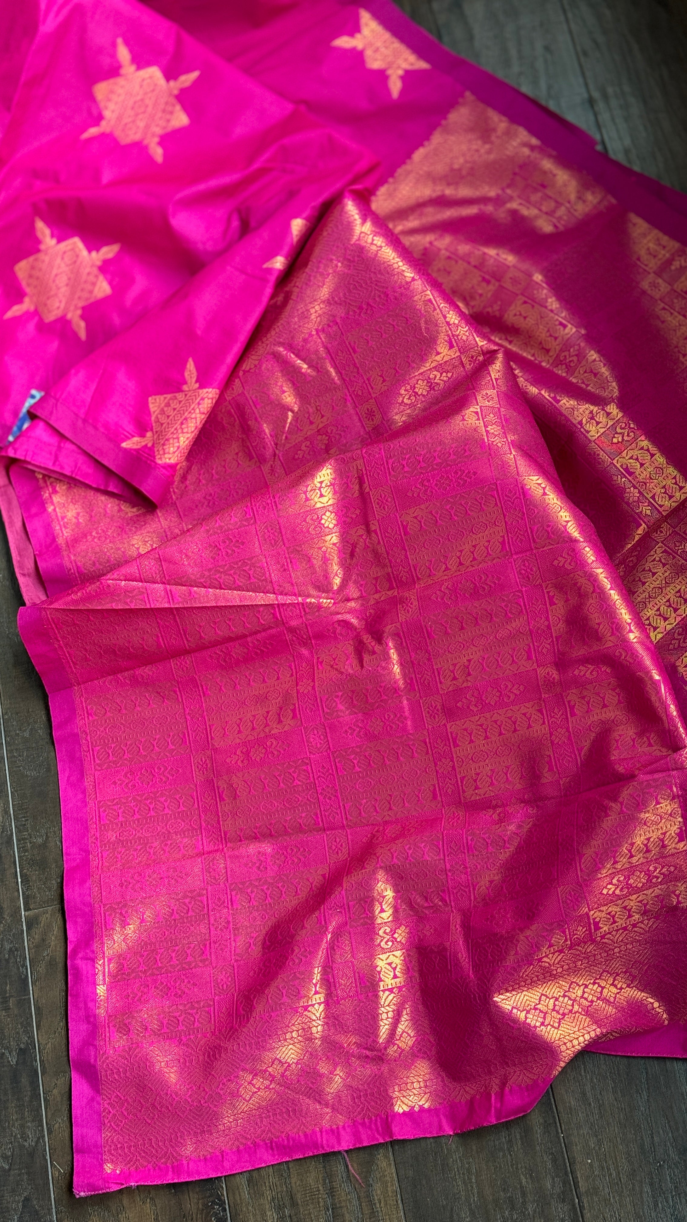 Soft Silk Kanjivaram - Pink Borderless