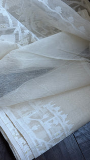 Dhakai Jamdani  - Off White Resham Woven