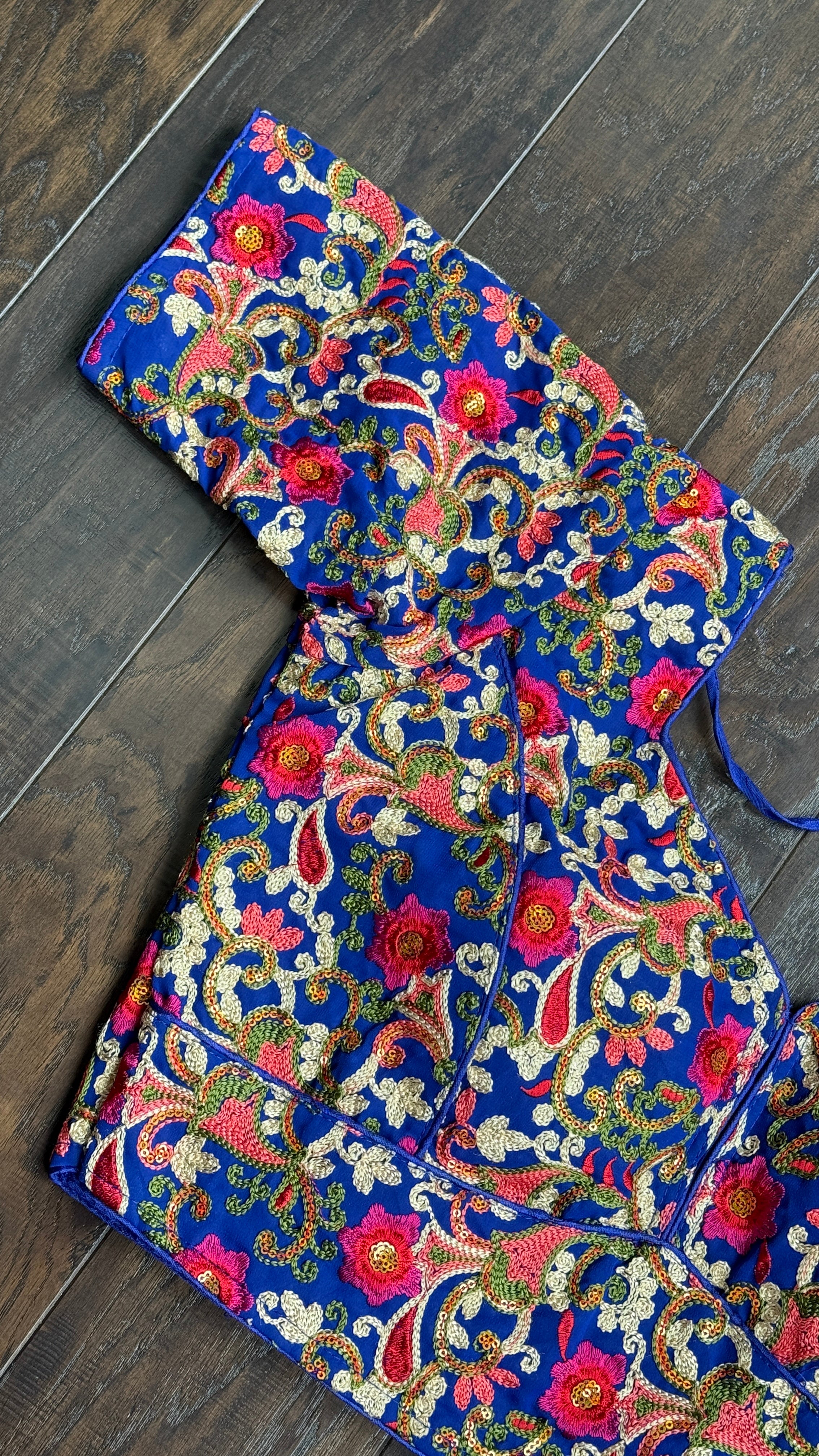 Designer Blouse - Blue Multicolor Embroidered