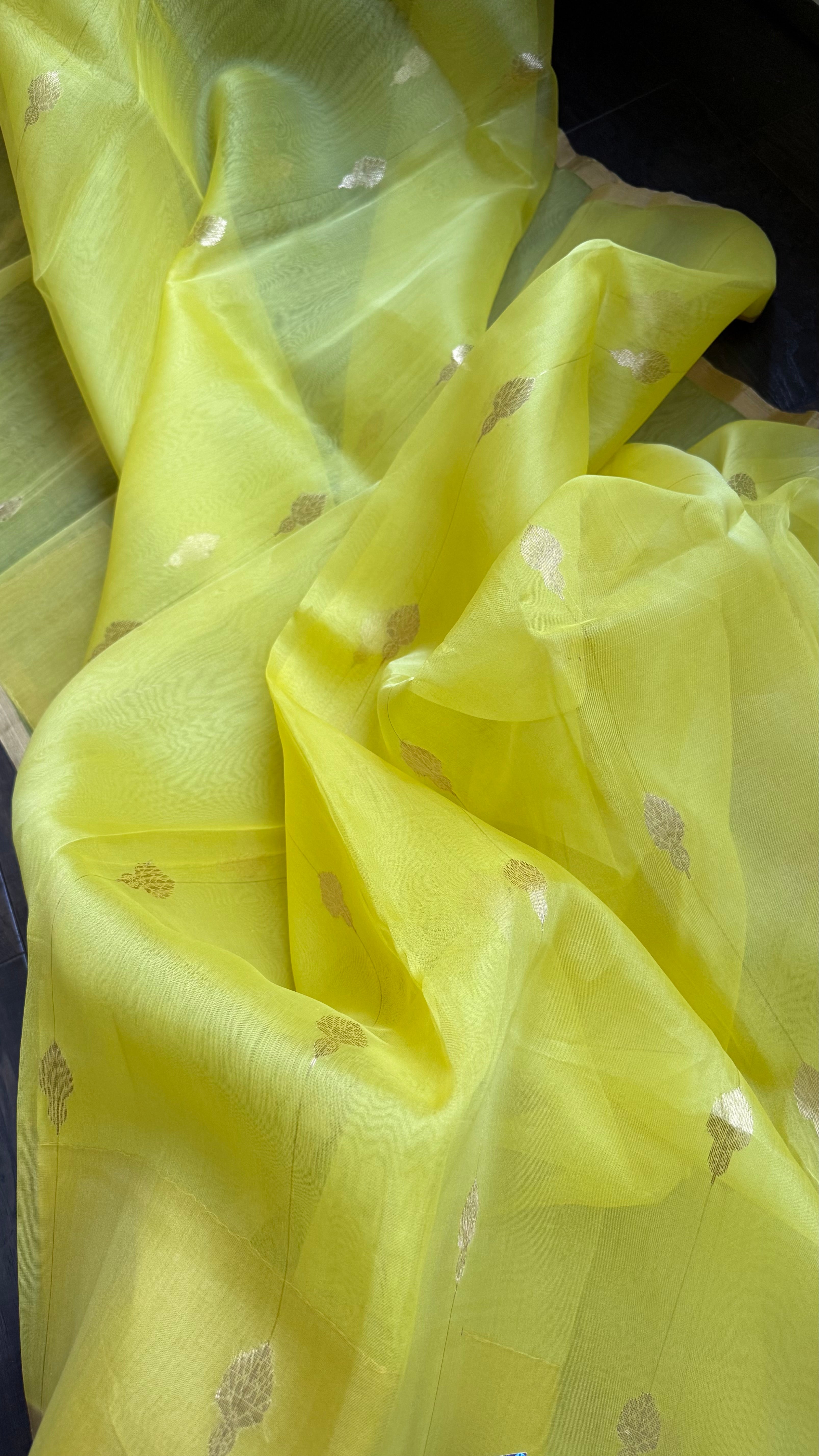 Chanderi Organza Silk - Yellow