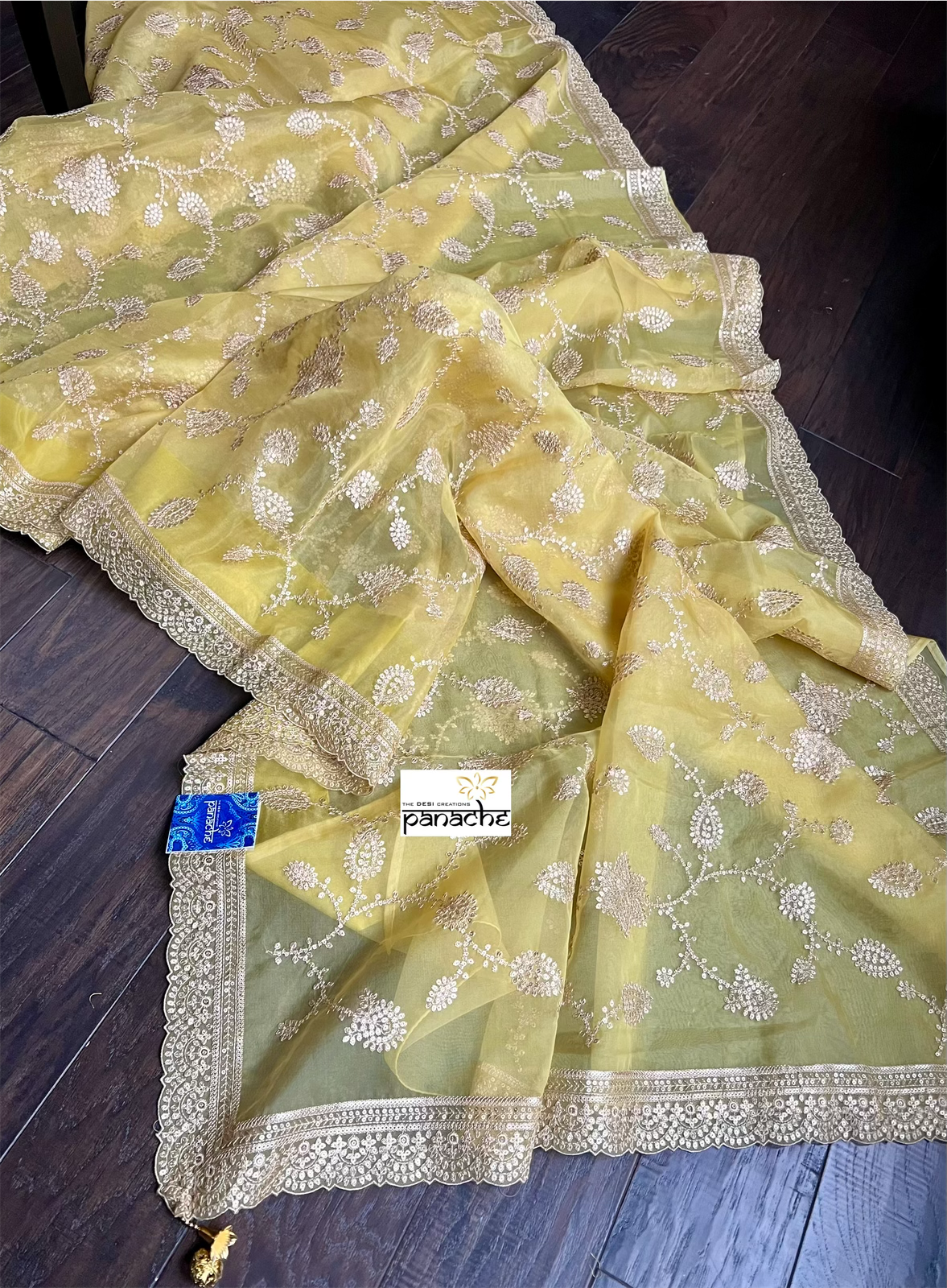 Designer Organza Sequin - Light Yellow