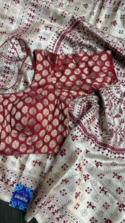 Designer Blouse - Reddish Maroon Woven Size 36