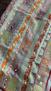 Kota Silk Lambani - Aqua Blue Embroidered