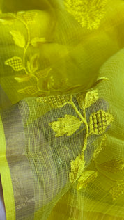 Embroidered Kota Silk - Yellow