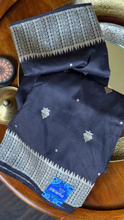 Exclusive Pure Katan Silk Kadhua Banarasi - Black