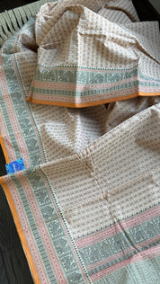 Kanchi Cotton Handloom - Marble Peach