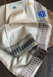 Pure Tussar Silk - Tan Beige Coffee Brown Dolabedi
