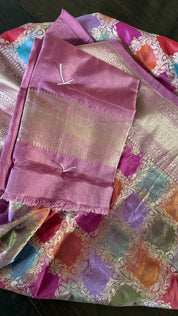 Pure Silk Banarasi - Thulian Pink Multi Color