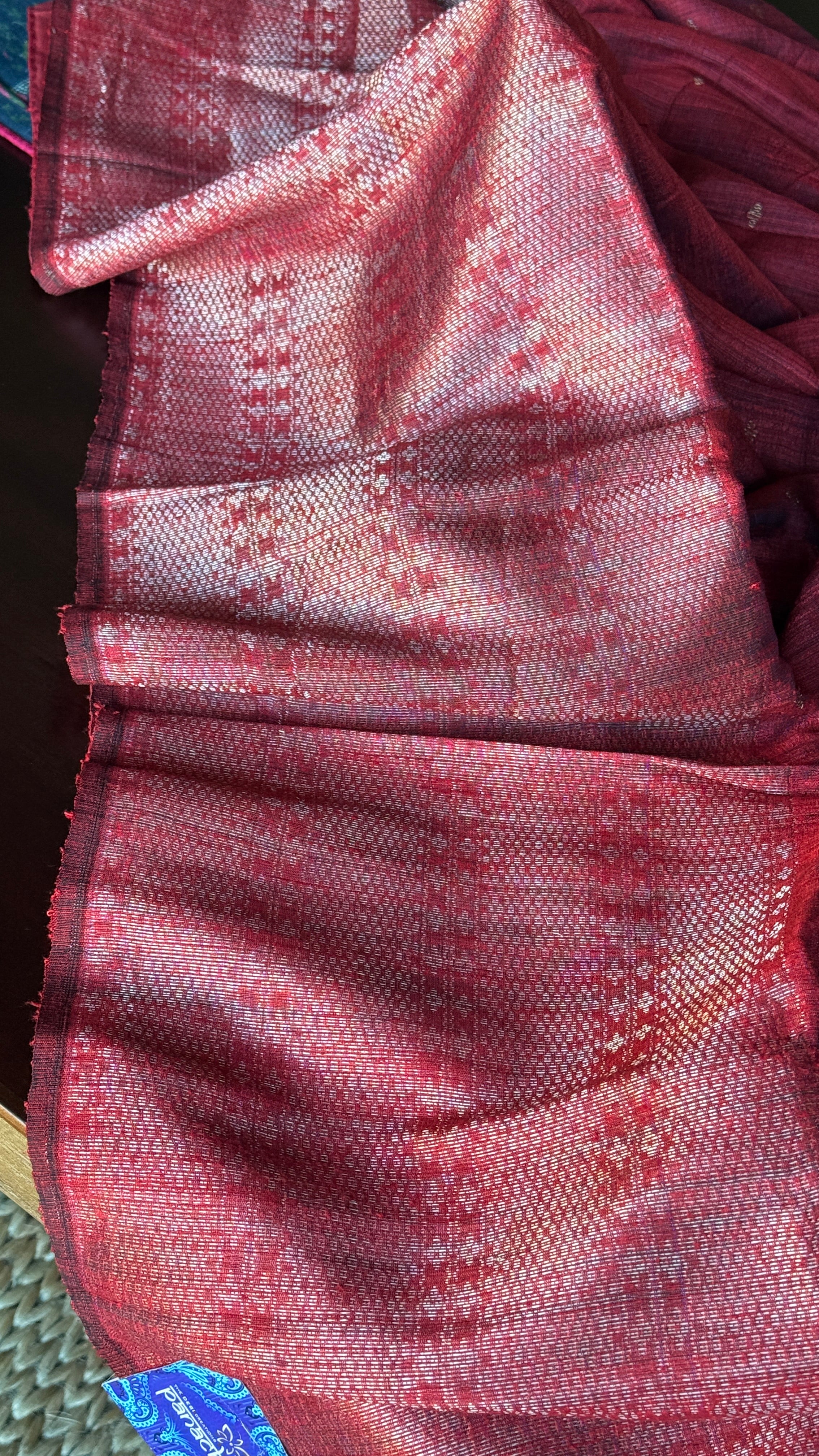 Pure Matka Silk - Maroon Zari Woven
