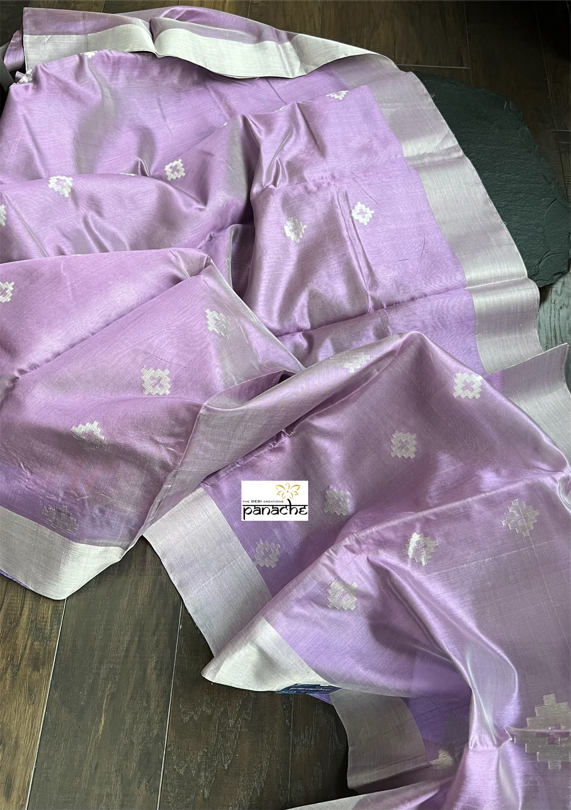 Pure Chanderi Pattu Silk - Light Lavender