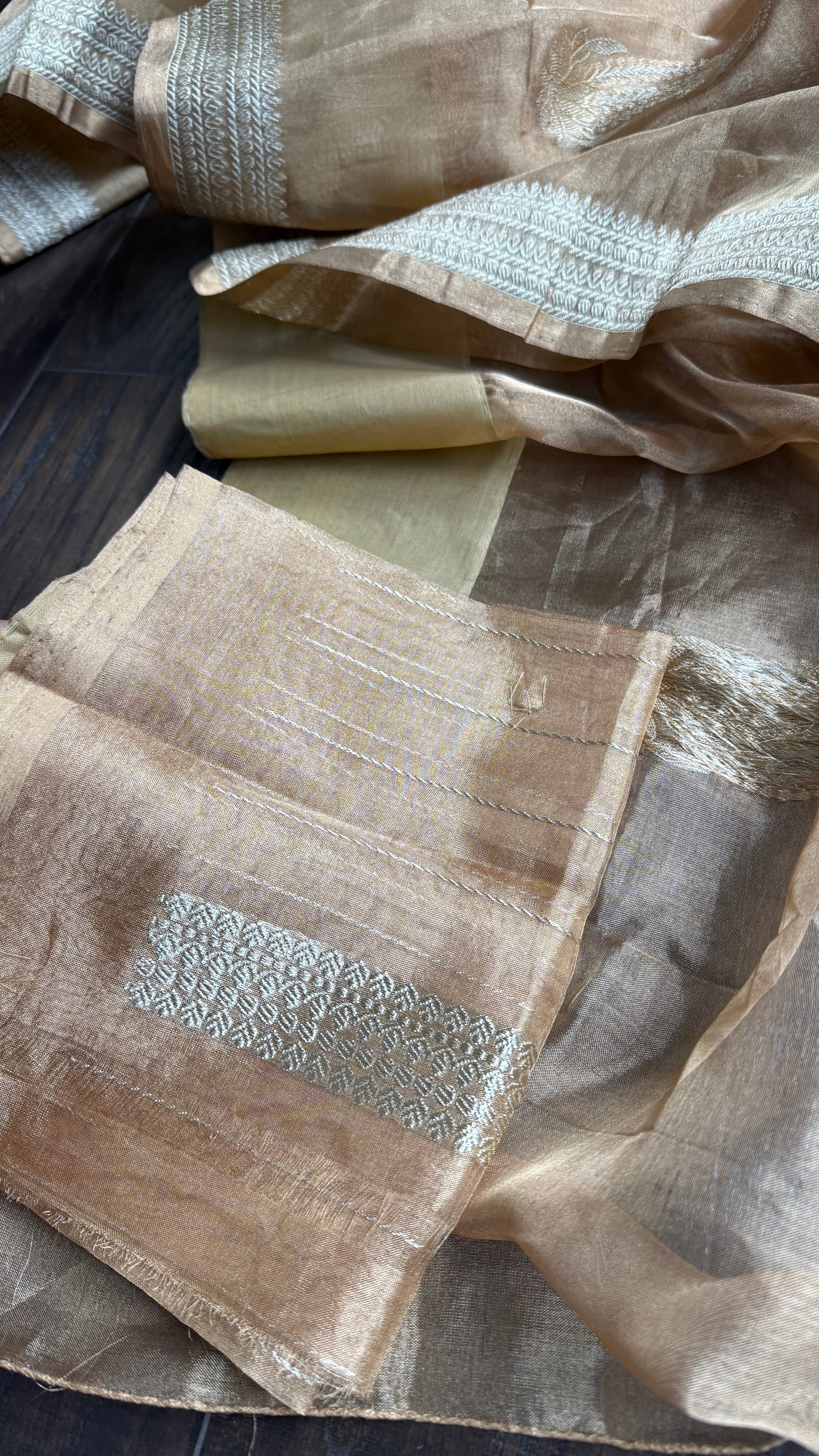 Pure Tissue Silk Banarasi - Golden Khadhua Woven
